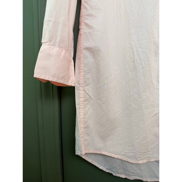 NWOT Frank & EILEEN MARY Lightweight Cotton Semi Sheer Button Up Dress Pink XS - Picture 4 of 10